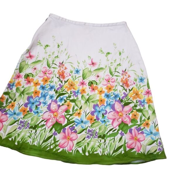 BAMBOO TRADERS Floral Print A-Line Skirt Size 10 - Picture 4 of 12
